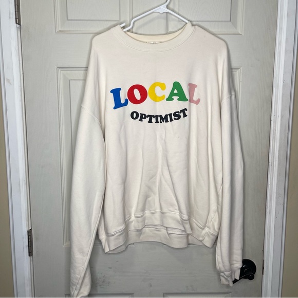 Madhappy Sweaters - Madhappy Local Optimist Fleece Cream Color Crewneck